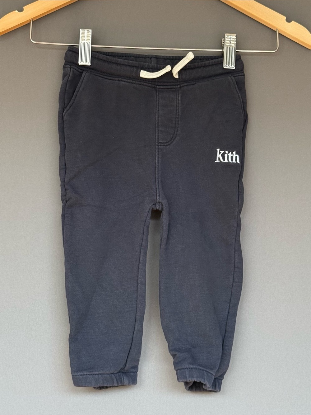 Kith Kids Serif Logo Nelson Jogger Sweatpants Baby Unisex Navy Boys 12-18M